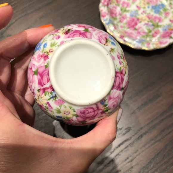 Royal Chintz vintage micro mini pitcher w/saucer - Picture 6 of 12